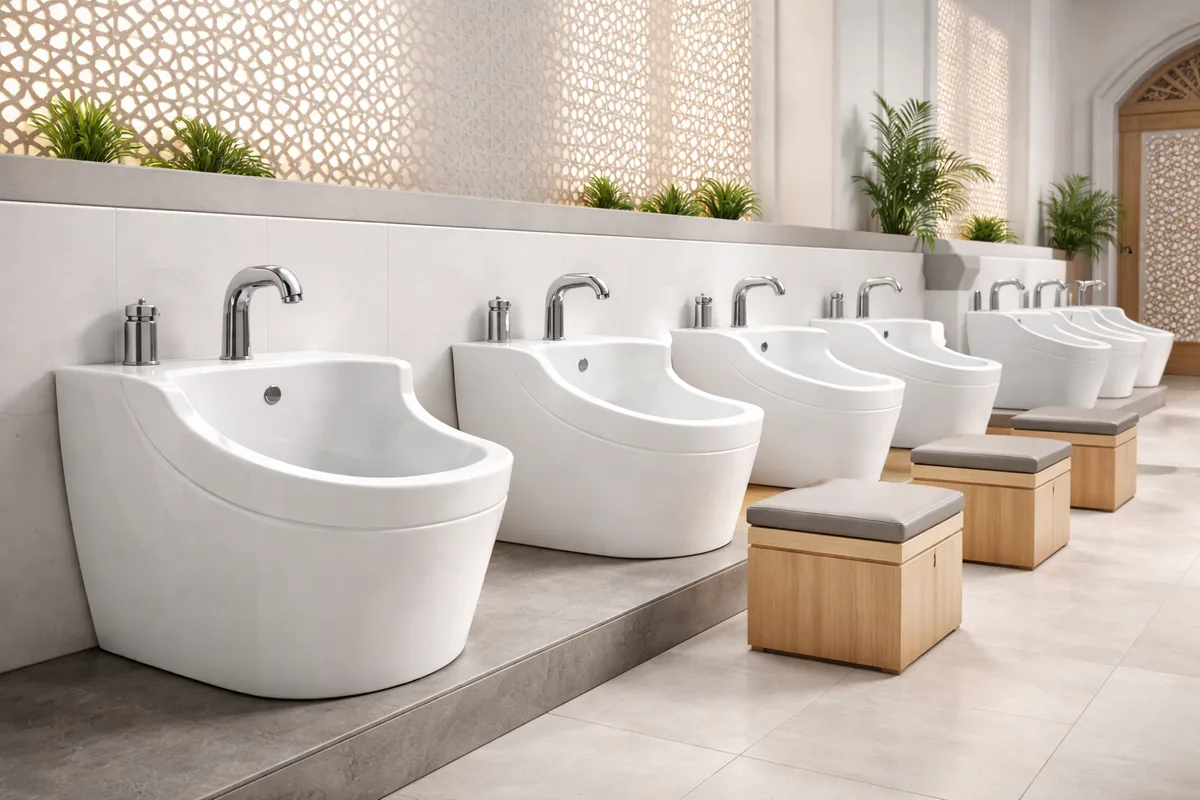 Comment les lavabos d'ablutions en céramique antibactérienne facilitent le Wudu dans les mosquées